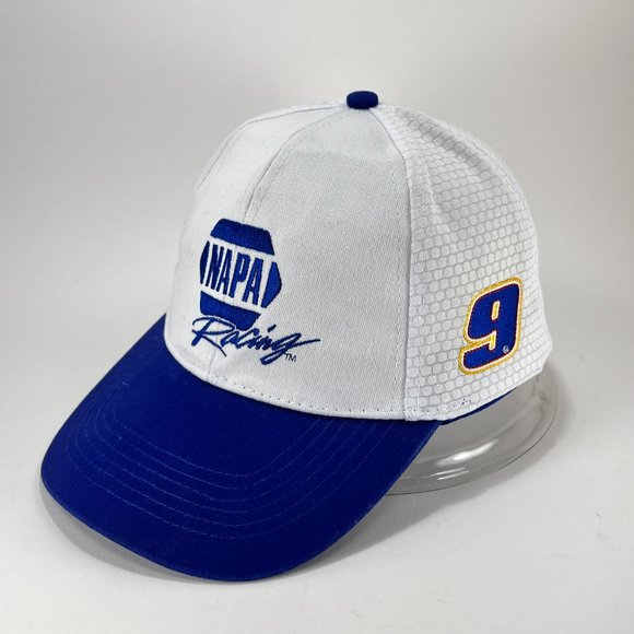 Chase Elliott #9 NASCAR Strap Back Cap Hat Napa Racing Baseball Blue White Mens - Picture 2 of 15